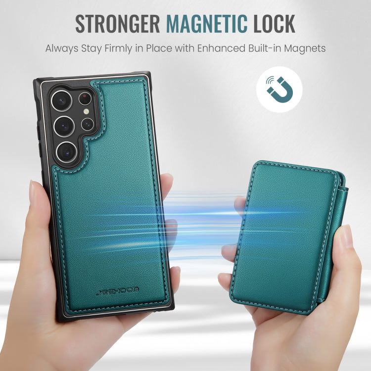 For Samsung Galaxy S23 Ultra 5G JEEHOOD J05 Business Magnetic Style RFID Leather Phone Case