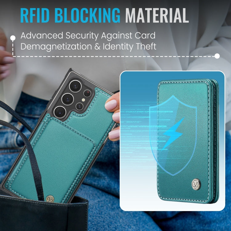 For Samsung Galaxy S23 Ultra 5G JEEHOOD J05 Business Magnetic Style RFID Leather Phone Case