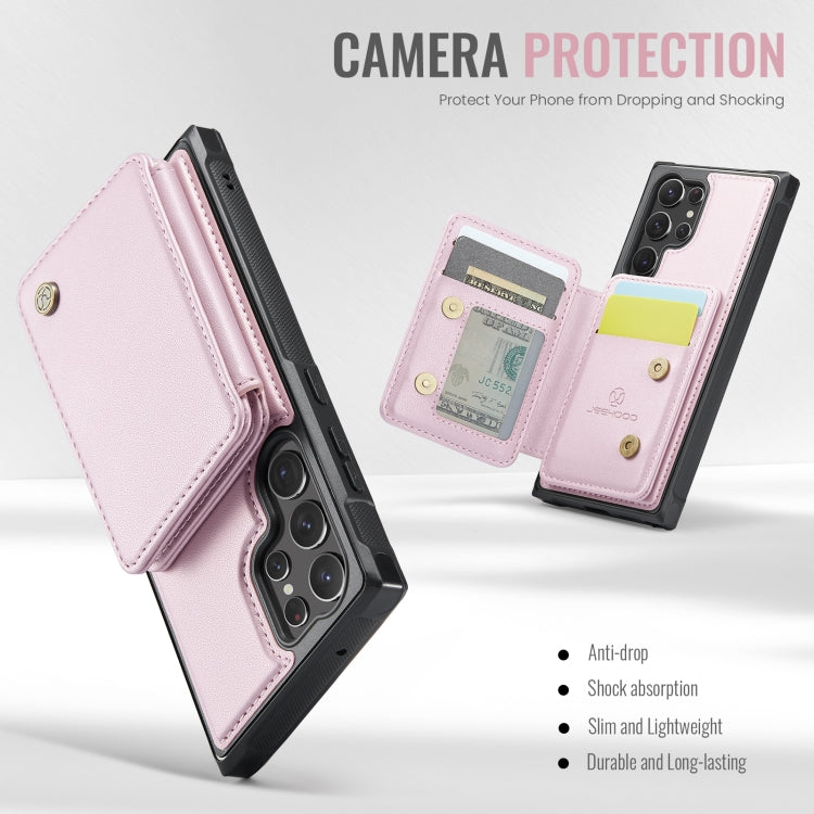 For Samsung Galaxy S23 Ultra 5G JEEHOOD J05 Business Magnetic Style RFID Leather Phone Case