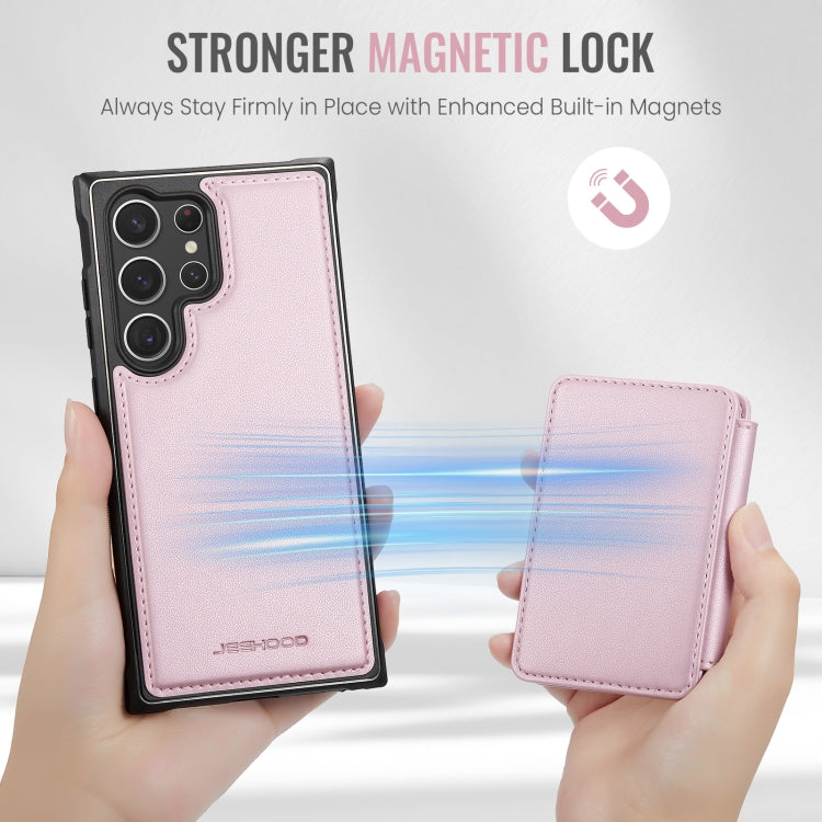 For Samsung Galaxy S23 Ultra 5G JEEHOOD J05 Business Magnetic Style RFID Leather Phone Case