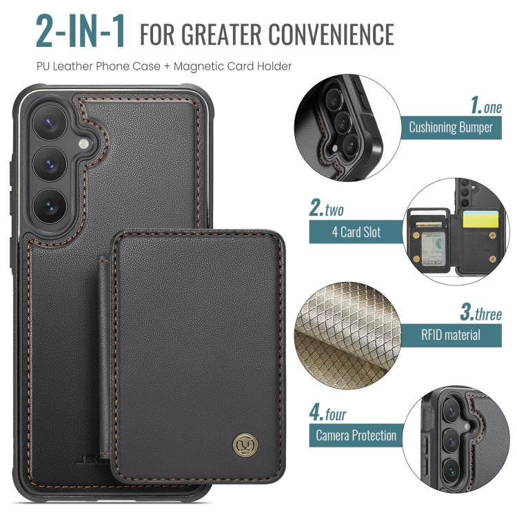 For Samsung Galaxy S24 5G JEEHOOD J05 Business Magnetic Style RFID Leather Phone Case