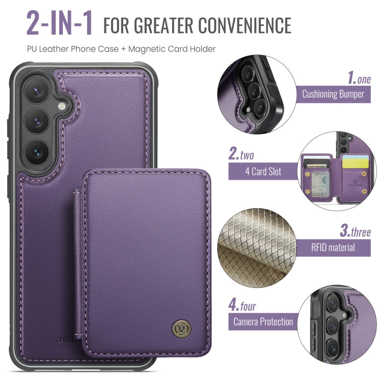 For Samsung Galaxy S24 5G JEEHOOD J05 Business Magnetic Style RFID Leather Phone Case