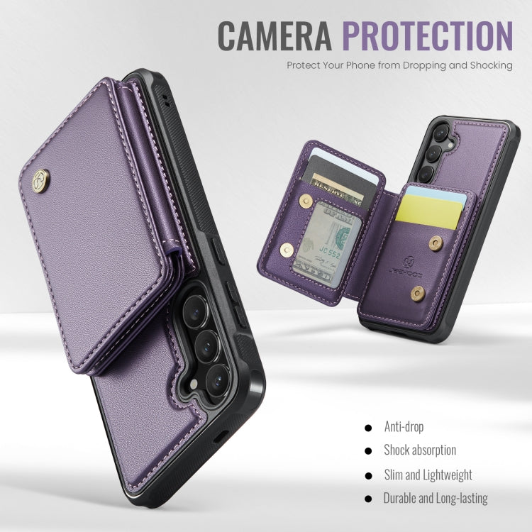 For Samsung Galaxy S24 5G JEEHOOD J05 Business Magnetic Style RFID Leather Phone Case
