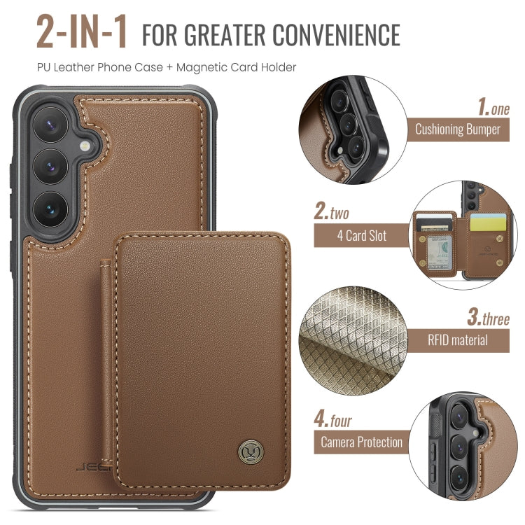 For Samsung Galaxy S24 5G JEEHOOD J05 Business Magnetic Style RFID Leather Phone Case