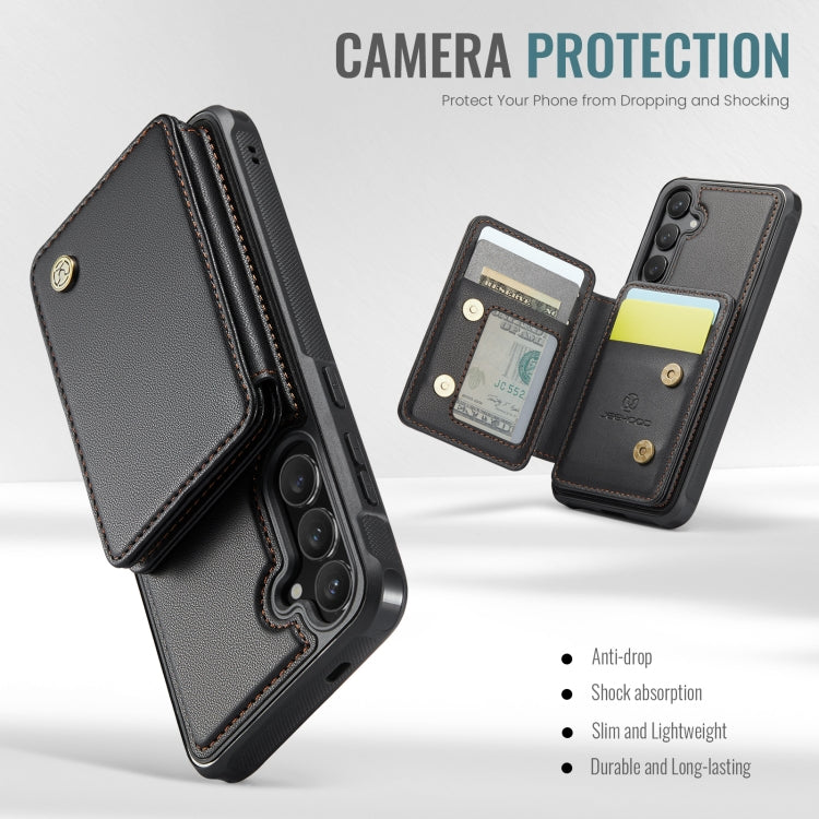 For Samsung Galaxy S24+ 5G JEEHOOD J05 Business Magnetic Style RFID Leather Phone Case