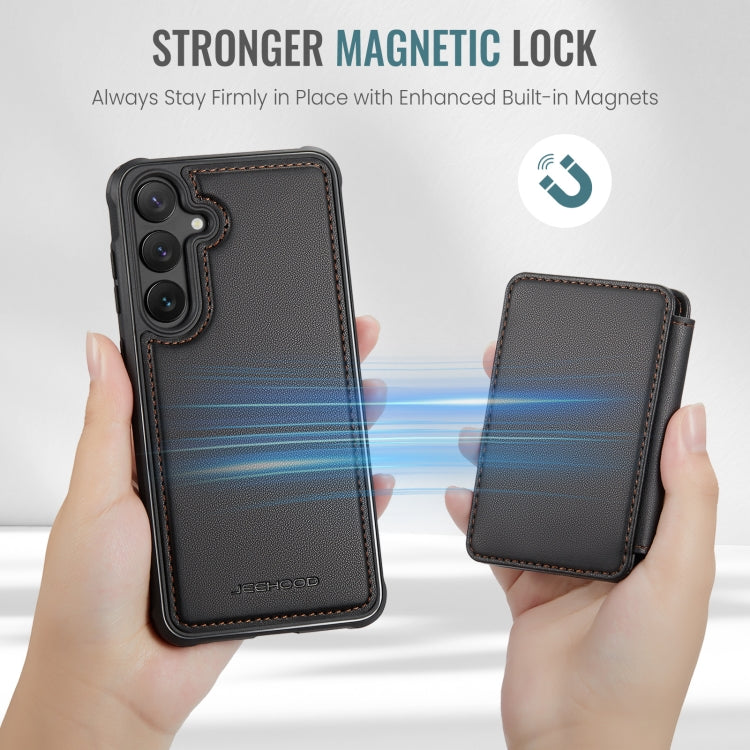 For Samsung Galaxy S24+ 5G JEEHOOD J05 Business Magnetic Style RFID Leather Phone Case
