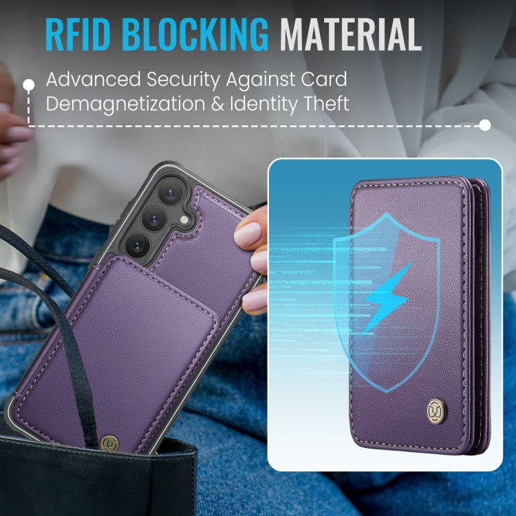For Samsung Galaxy S24+ 5G JEEHOOD J05 Business Magnetic Style RFID Leather Phone Case