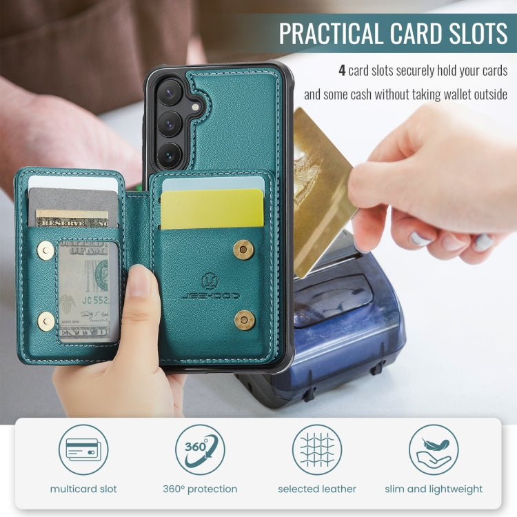 For Samsung Galaxy S24+ 5G JEEHOOD J05 Business Magnetic Style RFID Leather Phone Case
