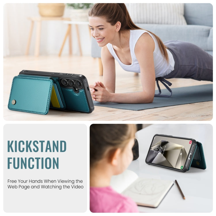 For Samsung Galaxy S24+ 5G JEEHOOD J05 Business Magnetic Style RFID Leather Phone Case