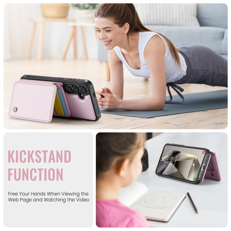 For Samsung Galaxy S24+ 5G JEEHOOD J05 Business Magnetic Style RFID Leather Phone Case