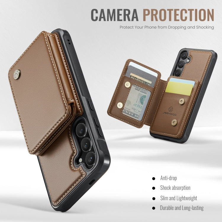 For Samsung Galaxy S24+ 5G JEEHOOD J05 Business Magnetic Style RFID Leather Phone Case