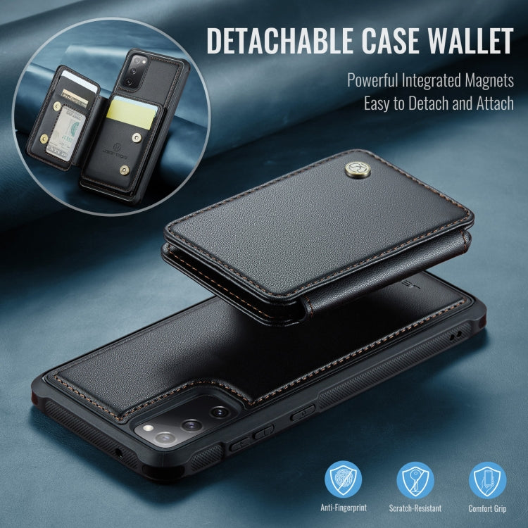 For Samsung Galaxy S20 FE JEEHOOD J05 Business Magnetic Style RFID Leather Phone Case