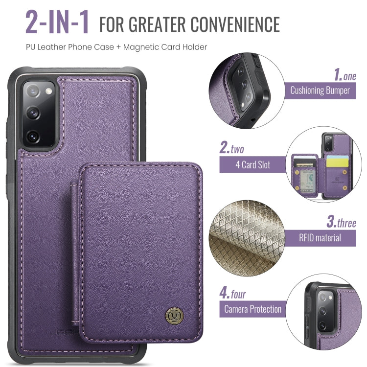 For Samsung Galaxy S20 FE JEEHOOD J05 Business Magnetic Style RFID Leather Phone Case