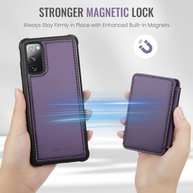 For Samsung Galaxy S20 FE JEEHOOD J05 Business Magnetic Style RFID Leather Phone Case