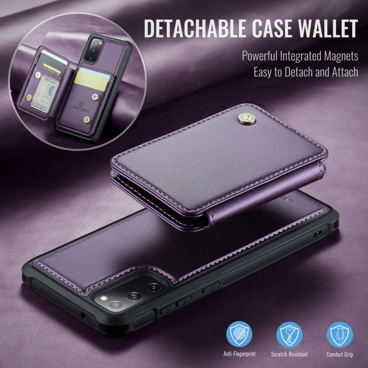 For Samsung Galaxy S20 FE JEEHOOD J05 Business Magnetic Style RFID Leather Phone Case