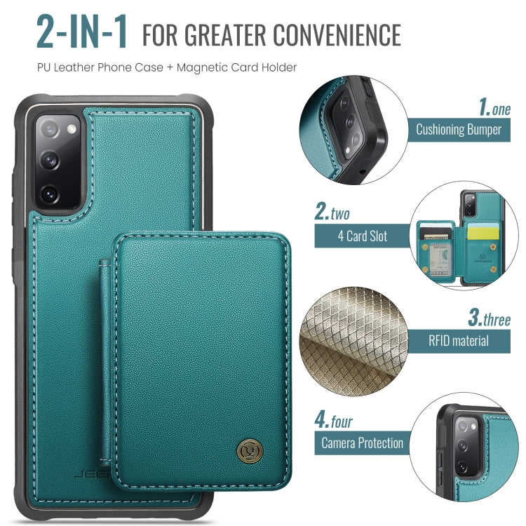 For Samsung Galaxy S20 FE JEEHOOD J05 Business Magnetic Style RFID Leather Phone Case