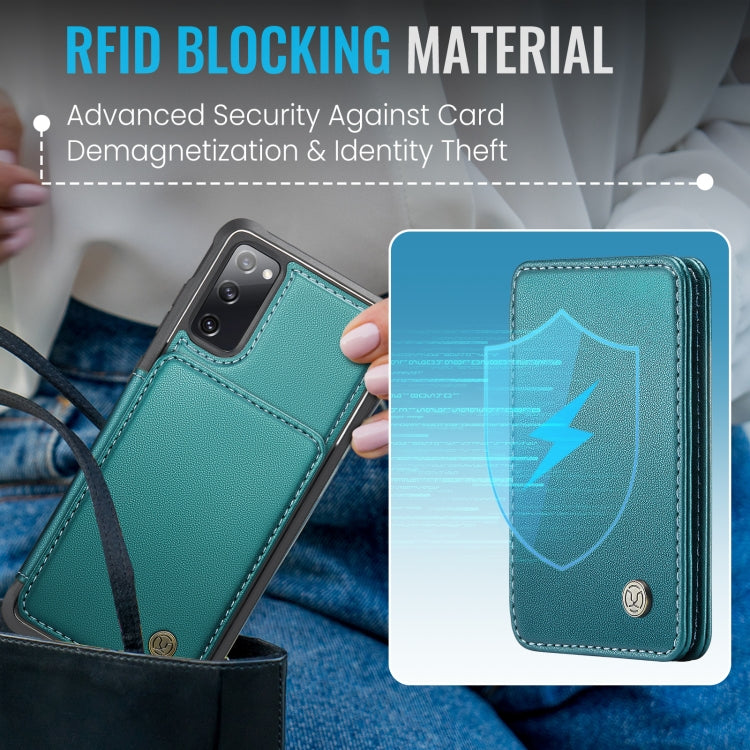 For Samsung Galaxy S20 FE JEEHOOD J05 Business Magnetic Style RFID Leather Phone Case