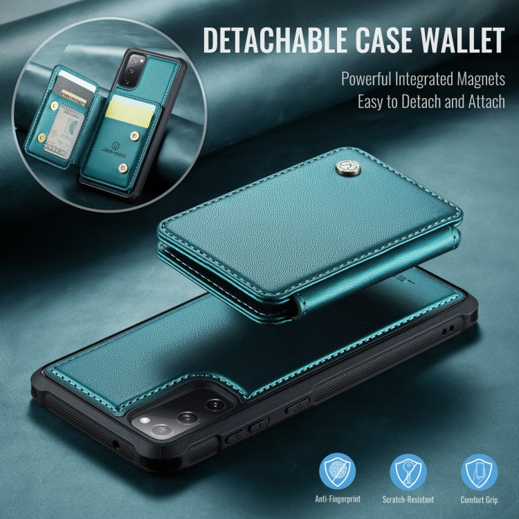 For Samsung Galaxy S20 FE JEEHOOD J05 Business Magnetic Style RFID Leather Phone Case