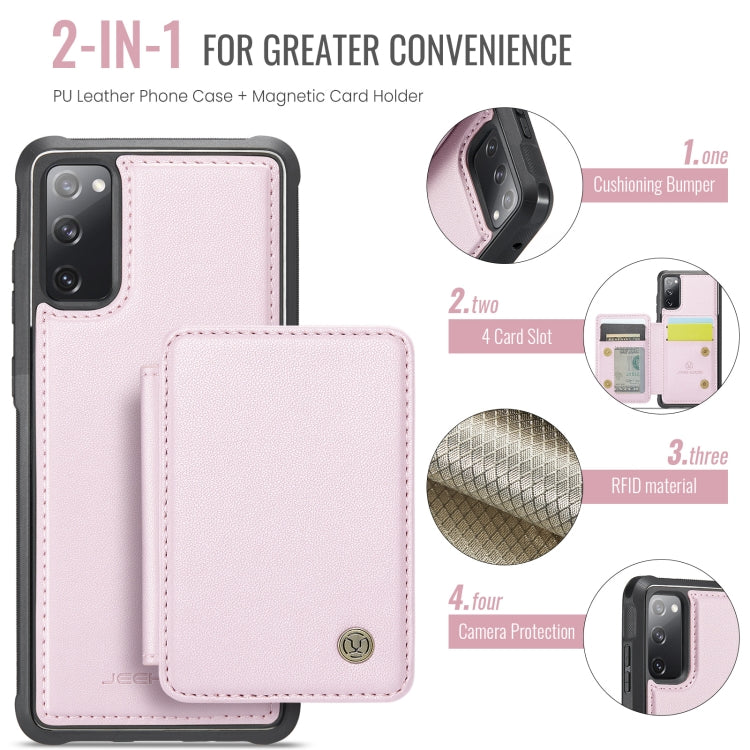 For Samsung Galaxy S20 FE JEEHOOD J05 Business Magnetic Style RFID Leather Phone Case