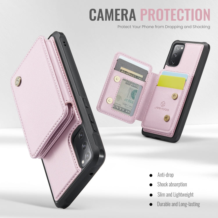 For Samsung Galaxy S20 FE JEEHOOD J05 Business Magnetic Style RFID Leather Phone Case