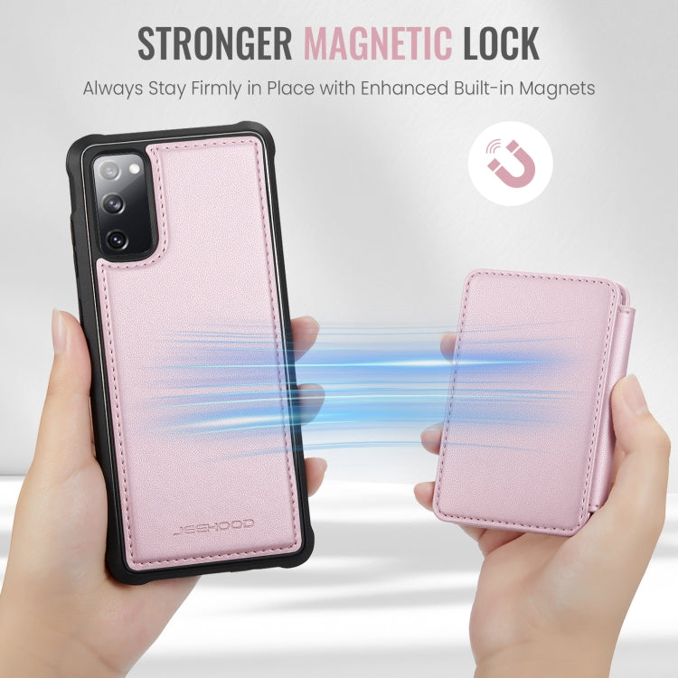 For Samsung Galaxy S20 FE JEEHOOD J05 Business Magnetic Style RFID Leather Phone Case