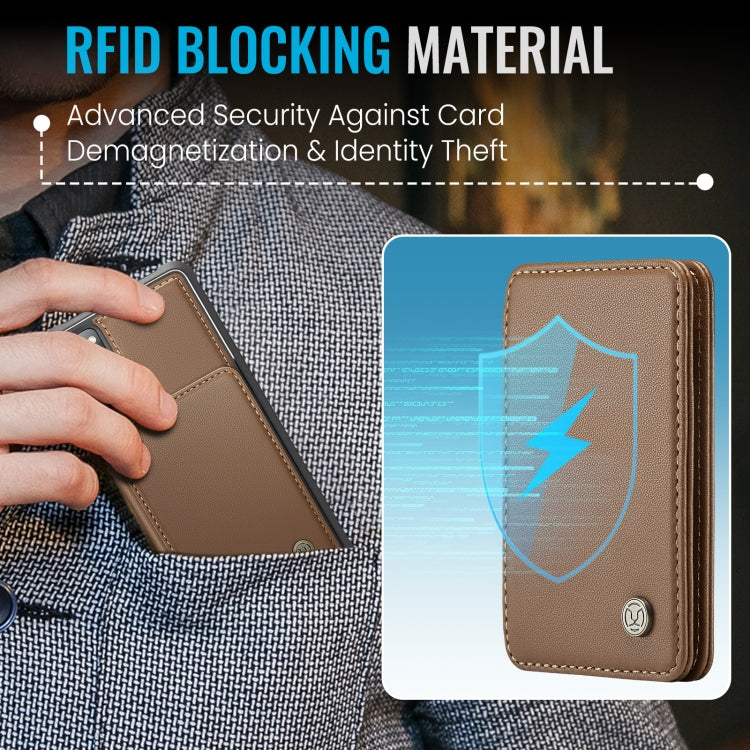 For Samsung Galaxy S20 FE JEEHOOD J05 Business Magnetic Style RFID Leather Phone Case