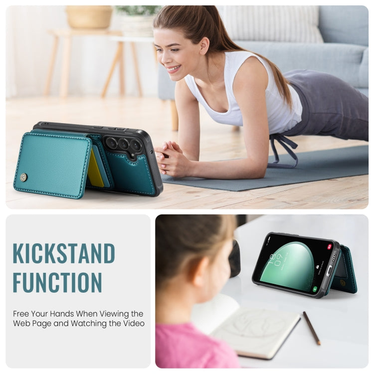 For Samsung Galaxy S23 FE 5G JEEHOOD J05 Business Magnetic Style RFID Leather Phone Case