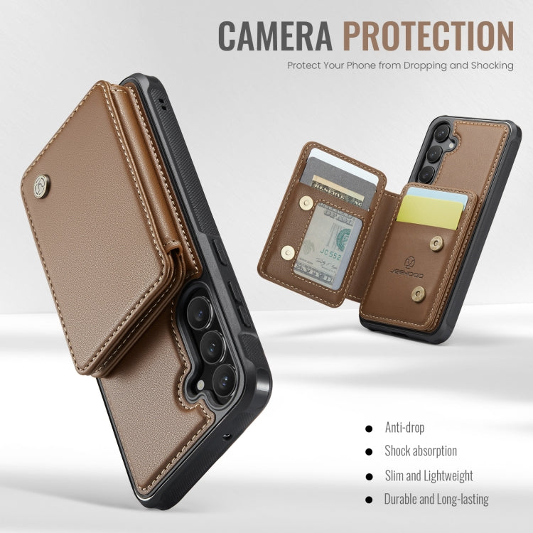 For Samsung Galaxy S23 FE 5G JEEHOOD J05 Business Magnetic Style RFID Leather Phone Case