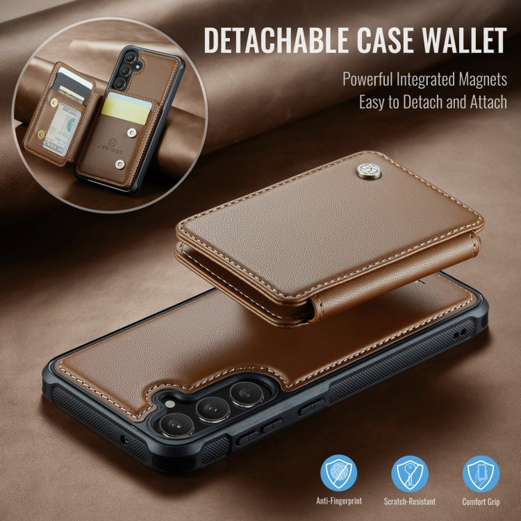 For Samsung Galaxy S23 FE 5G JEEHOOD J05 Business Magnetic Style RFID Leather Phone Case