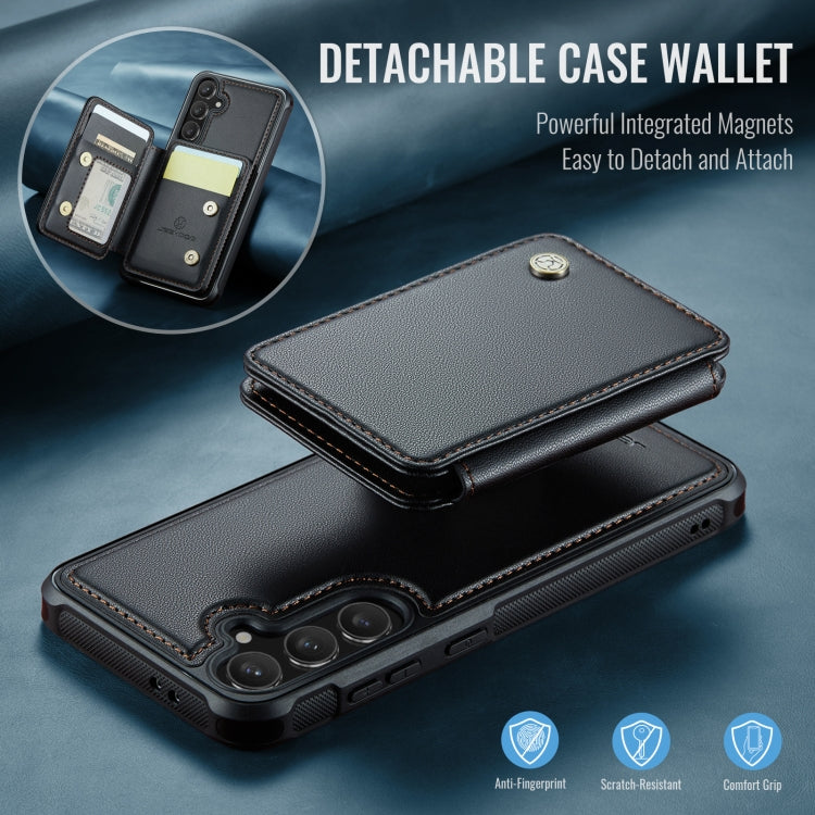 For Samsung Galaxy S24 FE 5G JEEHOOD J05 Business Magnetic Style RFID Leather Phone Case