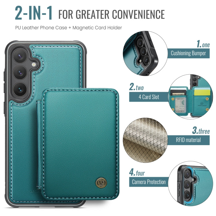For Samsung Galaxy S24 FE 5G JEEHOOD J05 Business Magnetic Style RFID Leather Phone Case