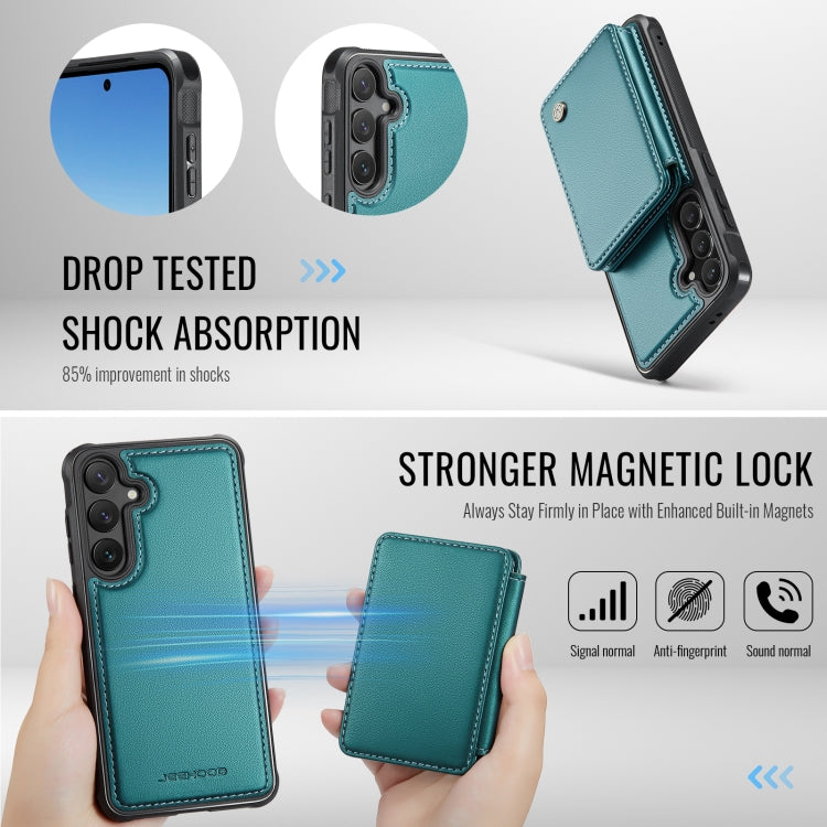 For Samsung Galaxy S24 FE 5G JEEHOOD J05 Business Magnetic Style RFID Leather Phone Case