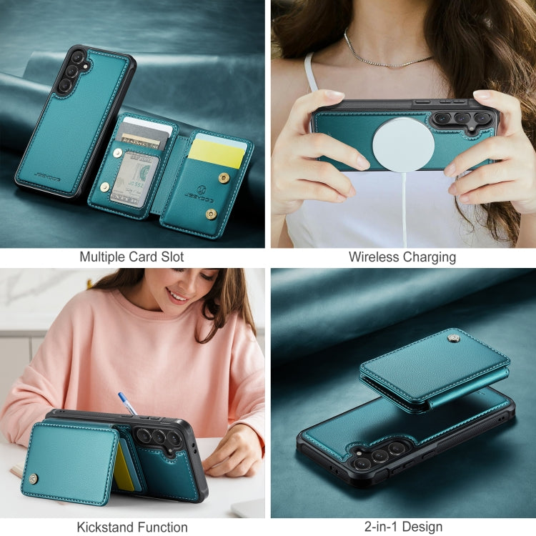 For Samsung Galaxy S24 FE 5G JEEHOOD J05 Business Magnetic Style RFID Leather Phone Case