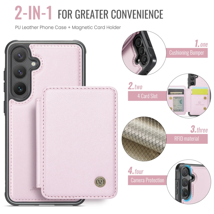 For Samsung Galaxy S24 FE 5G JEEHOOD J05 Business Magnetic Style RFID Leather Phone Case