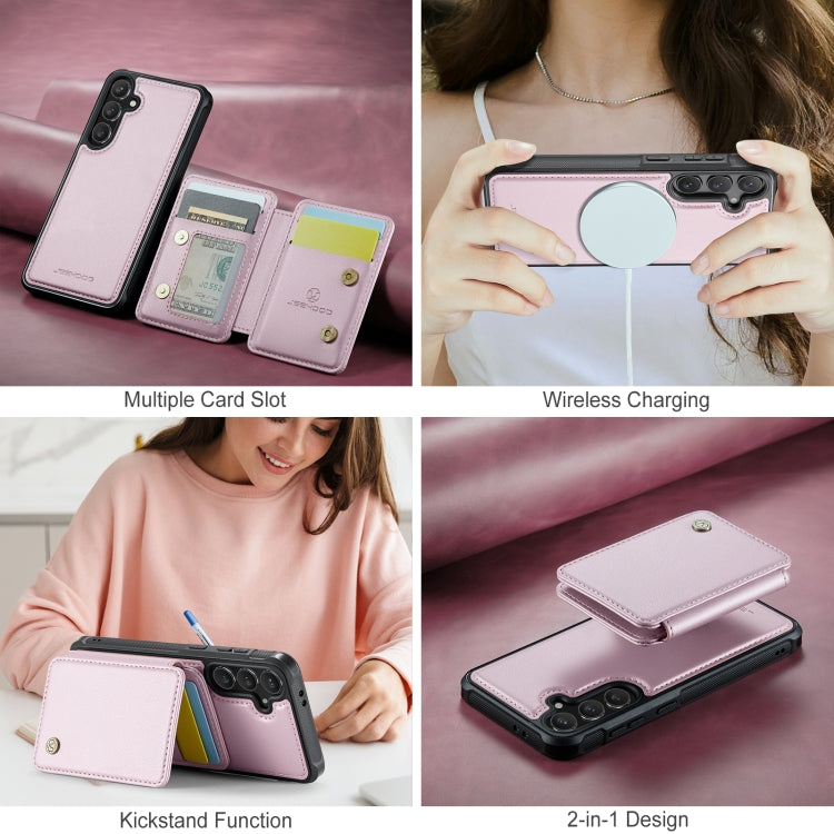 For Samsung Galaxy S24 FE 5G JEEHOOD J05 Business Magnetic Style RFID Leather Phone Case