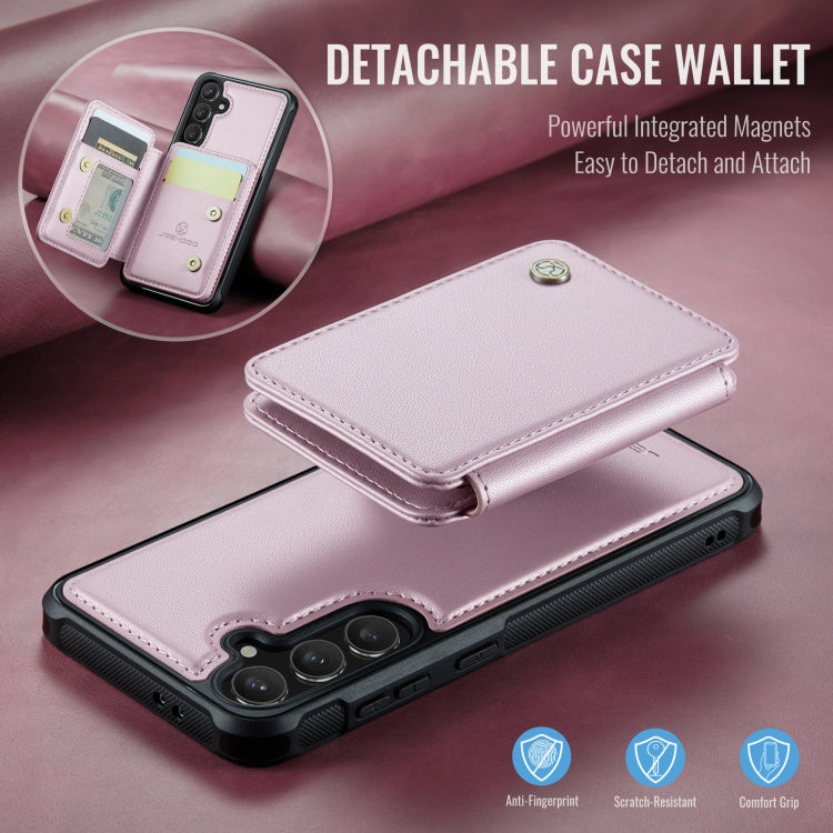 For Samsung Galaxy S24 FE 5G JEEHOOD J05 Business Magnetic Style RFID Leather Phone Case