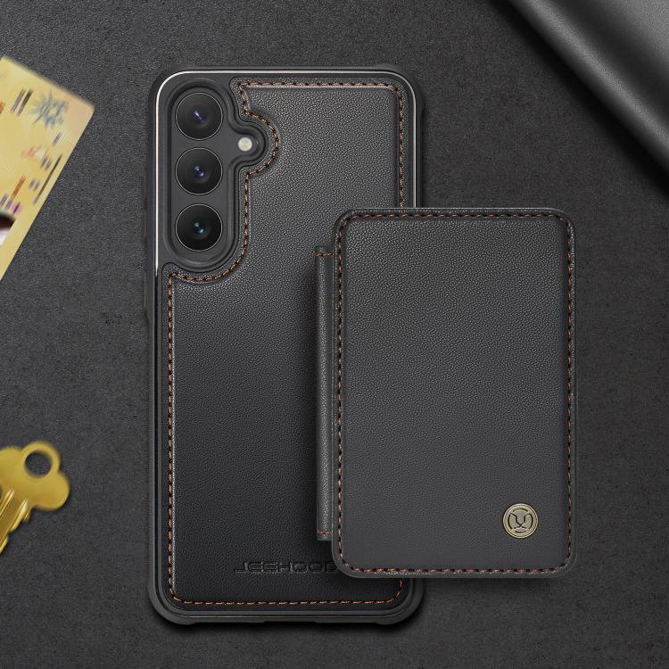 For Samsung Galaxy S25+ 5G JEEHOOD J05 Business Magnetic Style RFID Leather Phone Case