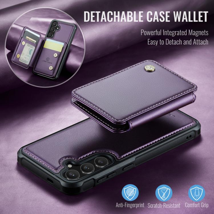 For Samsung Galaxy S25+ 5G JEEHOOD J05 Business Magnetic Style RFID Leather Phone Case