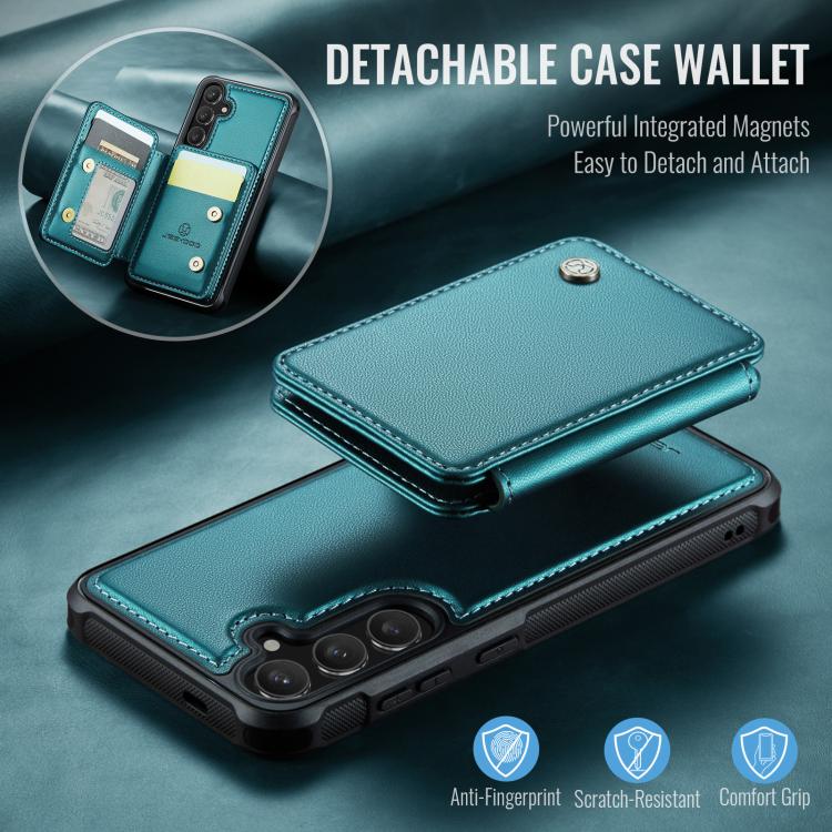 For Samsung Galaxy S25+ 5G JEEHOOD J05 Business Magnetic Style RFID Leather Phone Case