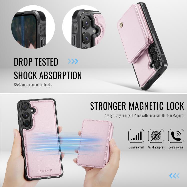 For Samsung Galaxy S25+ 5G JEEHOOD J05 Business Magnetic Style RFID Leather Phone Case
