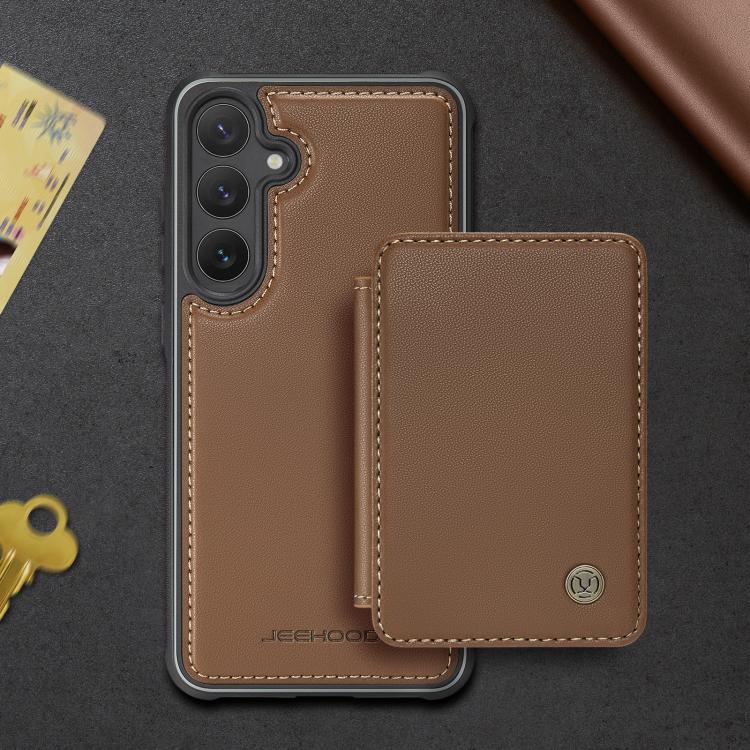 For Samsung Galaxy S25+ 5G JEEHOOD J05 Business Magnetic Style RFID Leather Phone Case