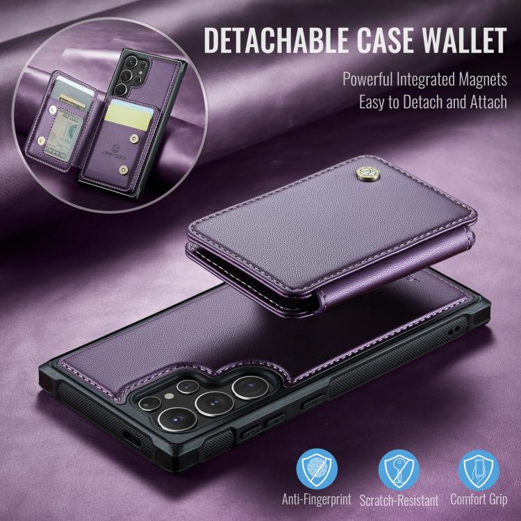 For Samsung Galaxy S25 Ultra 5G JEEHOOD J05 Business Magnetic Style RFID Leather Phone Case