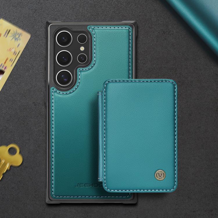 For Samsung Galaxy S25 Ultra 5G JEEHOOD J05 Business Magnetic Style RFID Leather Phone Case