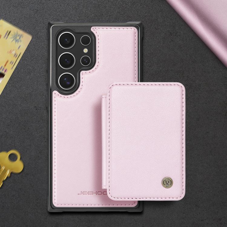 For Samsung Galaxy S25 Ultra 5G JEEHOOD J05 Business Magnetic Style RFID Leather Phone Case