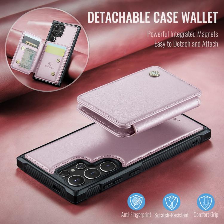 For Samsung Galaxy S25 Ultra 5G JEEHOOD J05 Business Magnetic Style RFID Leather Phone Case