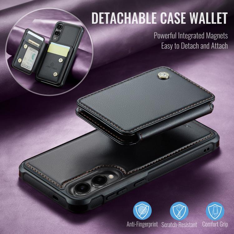 For Samsung Galaxy S25 Edge 5G JEEHOOD J05 Business Magnetic Style RFID Leather Phone Case