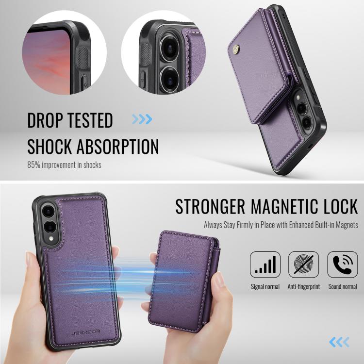 For Samsung Galaxy S25 Edge 5G JEEHOOD J05 Business Magnetic Style RFID Leather Phone Case