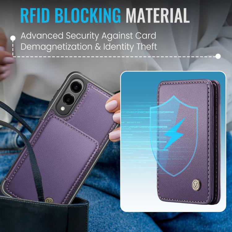 For Samsung Galaxy S25 Edge 5G JEEHOOD J05 Business Magnetic Style RFID Leather Phone Case
