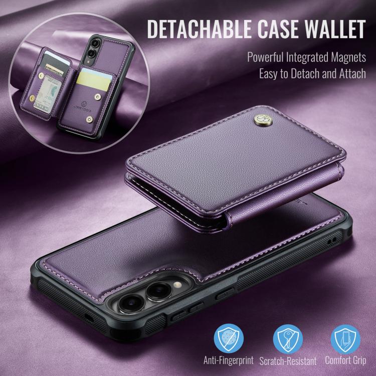For Samsung Galaxy S25 Edge 5G JEEHOOD J05 Business Magnetic Style RFID Leather Phone Case