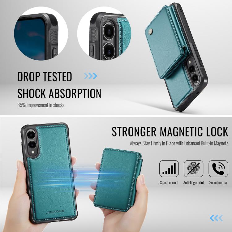 For Samsung Galaxy S25 Edge 5G JEEHOOD J05 Business Magnetic Style RFID Leather Phone Case